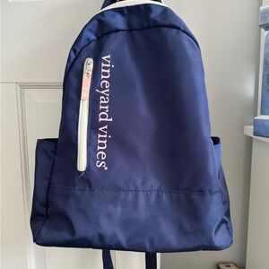 Vineyard Vines Navy Backpack with Pink Logo Accent
